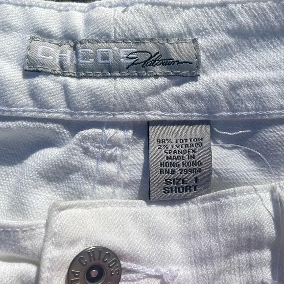 Chicos platinum size 1 short. White jeans, slight flare. - Picture 2 of 4